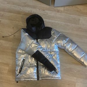 Silver pufffer jacket